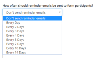Reminder Email Frequency