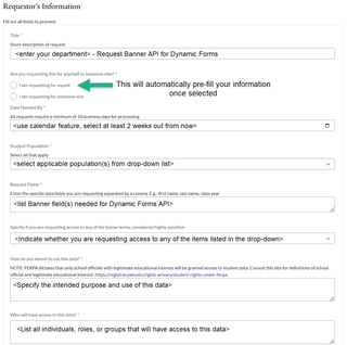 requestor info