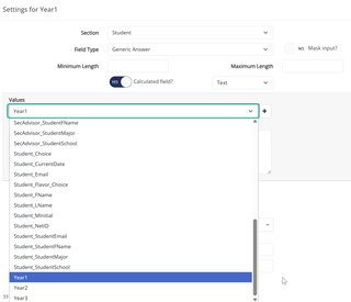 year drop down