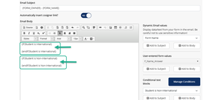 Text in curly brackets