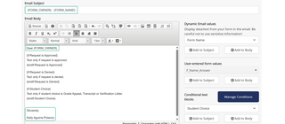 Text outside curly brackets