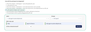 I will specify multiple users/groups further instructions